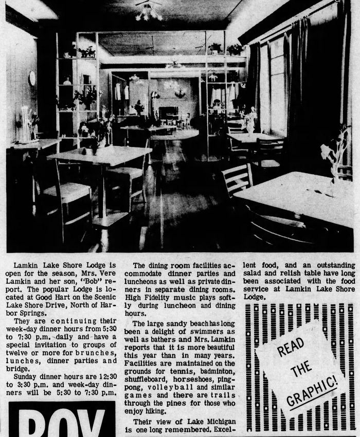 Lamkin Lake Shore Lodge - June 29 1967 Article (newer photo)